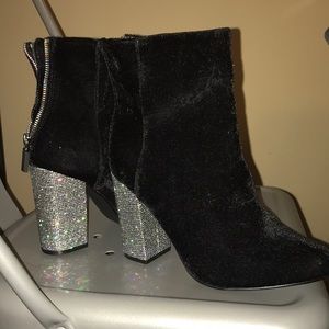 Black Velvet Booties